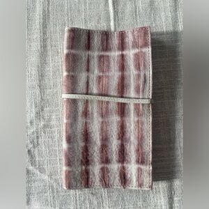 Anthropologie Leather Tech Folio Organizer Tie-Dye Pink Mauve 10x7 NWOT